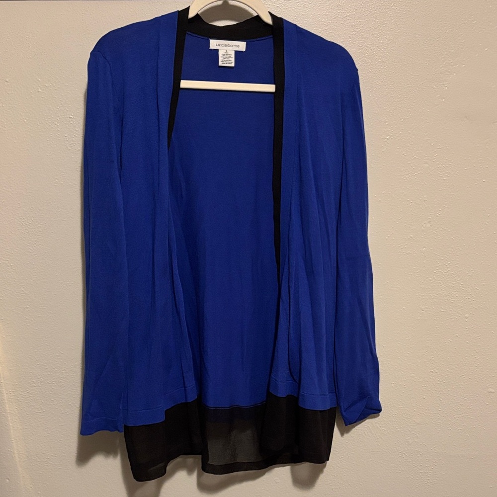 Liz Claiborne Blue and Black Women's Cardigan